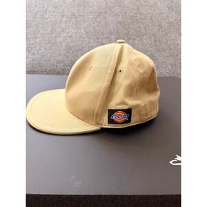 Dickies Vintage Mens Hat Cap Flat Bill Strapback Adjustable Tan Khaki